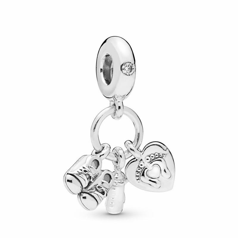 Pandora My Little Baby Dangle Charm - Sterling Silver/Enamel/White/Cubic Zirconia - Canada | RB7645G